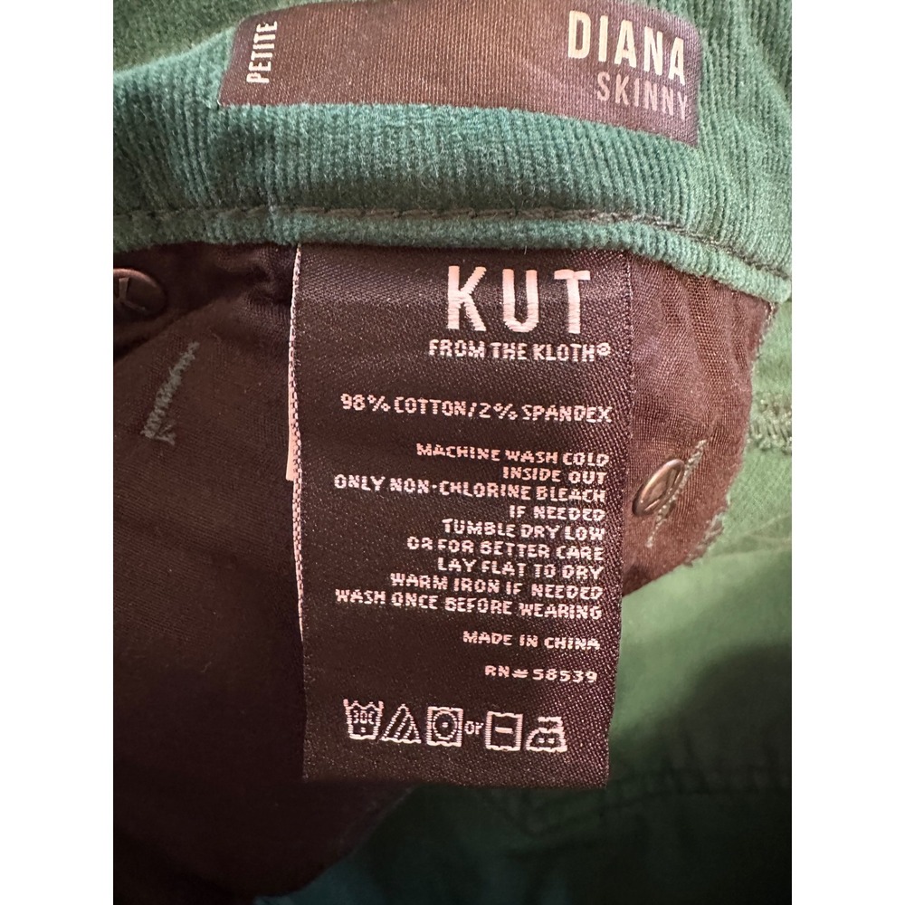 KUT FROM THE KLOTH Petite Green Diana Skinny Corduroy Pants | 6P - Picture 16 of 16